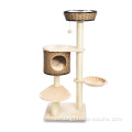 Künstlicher Rattan Kitty Kratzermöbel Plüsch bedeckte Sisal Post Cat Tree